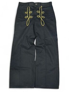 Vintage 70s Wrangler Embroidered Black High Rise Bootcut Jeans